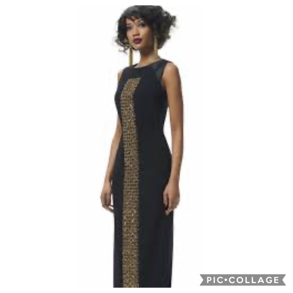 Theia embellished front crepe Gown